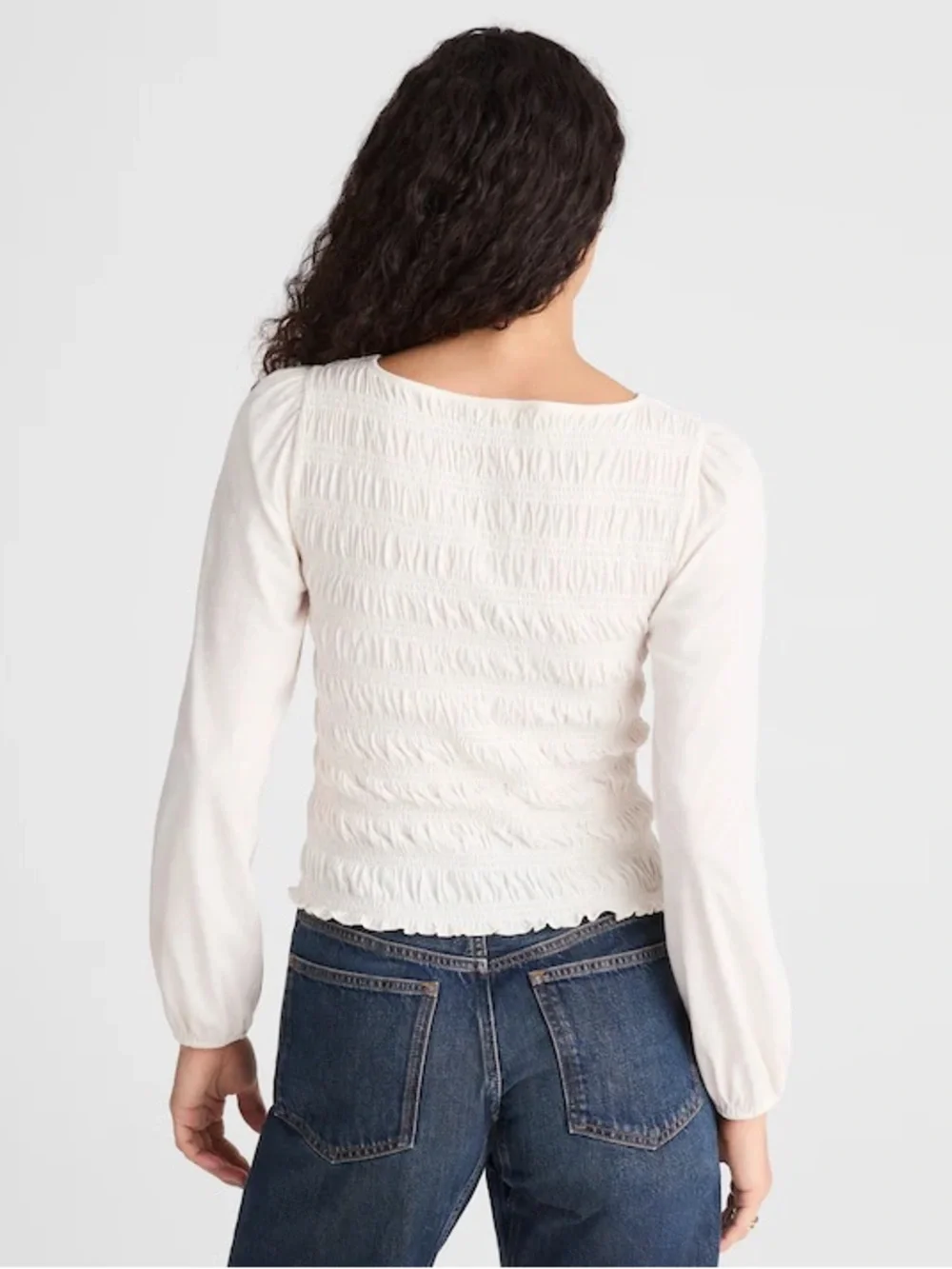 EUC Madewell Smocked Boatneck Top | Vintage Ivory, 100% Cotton, Women’s Plus XXL